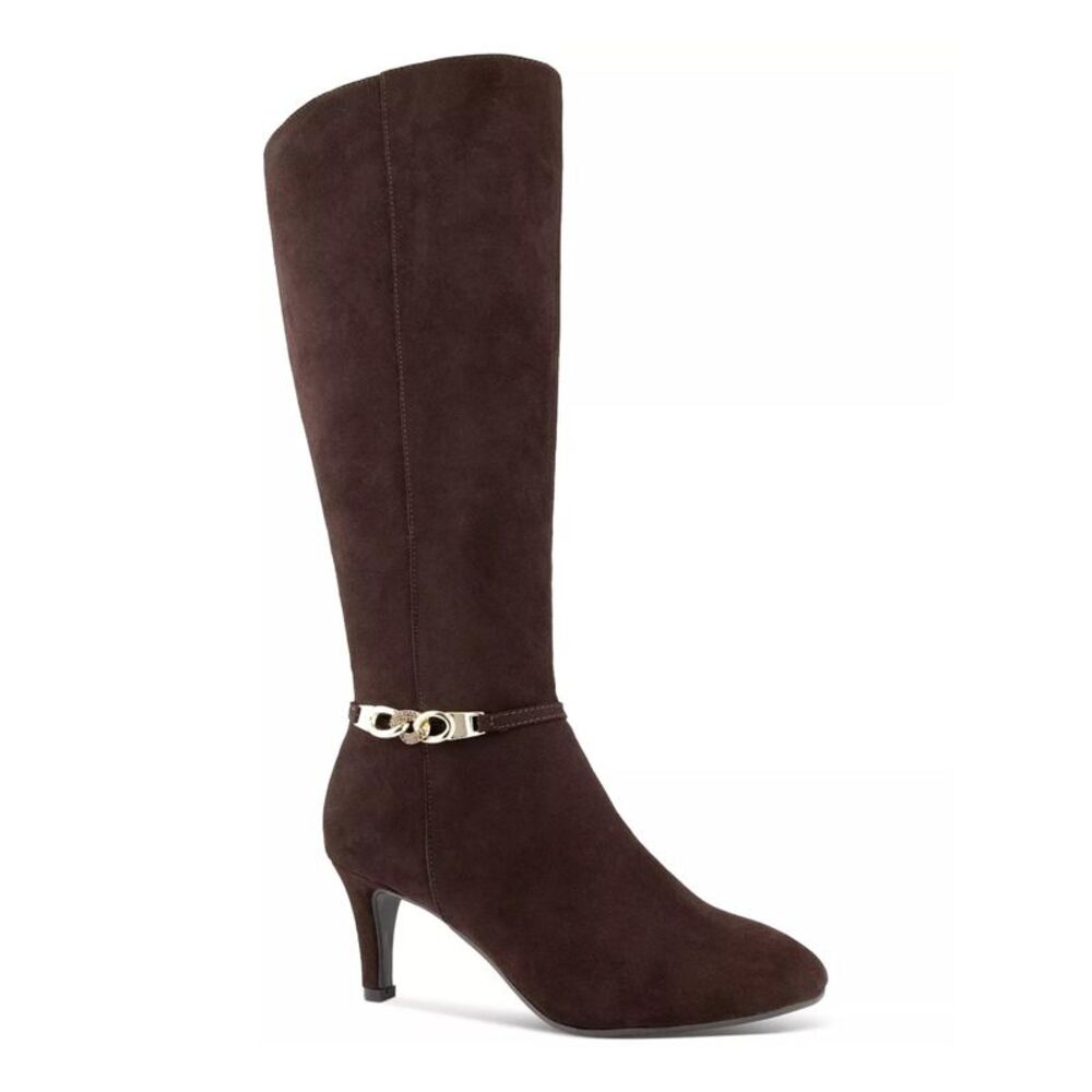 KAREN SCOTT Womens Choco Brown Wide Calf Hanna Almond Boots 6.5 M WC